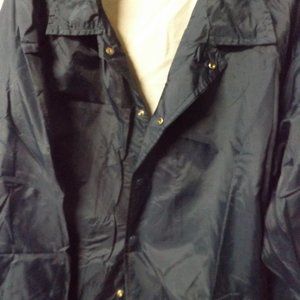 UNISEX, NAVY BLUE,LRGE, RAIN/WIND JACKET, SNAP CLOSURE